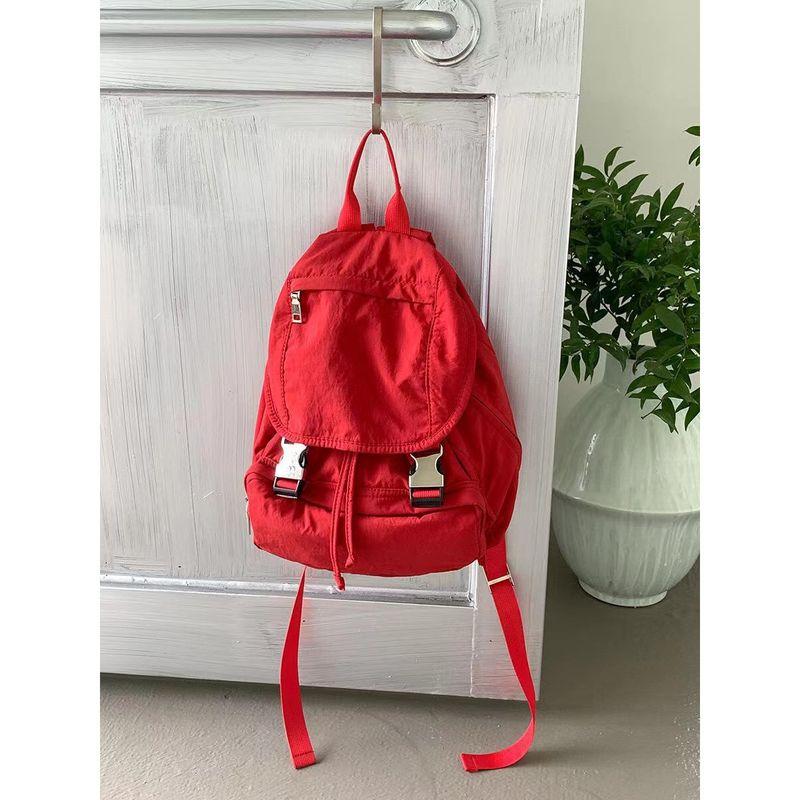 

New Arrival Niche Style Younger Red Backpack Bags Female 2025 Korean Lightweight Student All-Matching Casual Backpack Small Bookbag Red