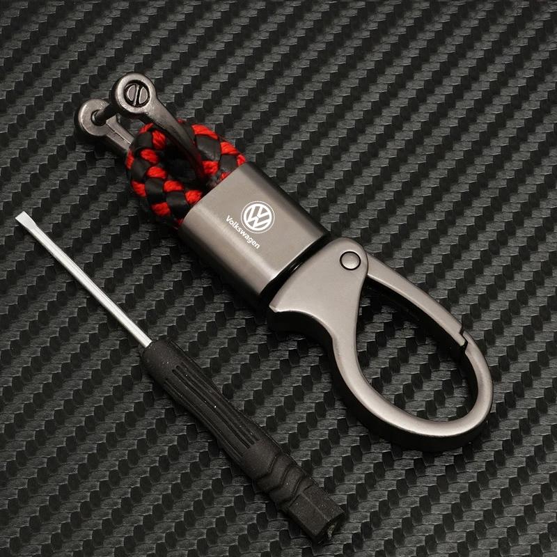 Car Hand Woven Keychain Zinc Alloy Key Chain For VW GTI Polo Golf Passat Tiguan Arteon Touareg CC Taigo Caddy Jetta valve stem PX7