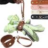 Creative Storage Clip Leather Portable Travel Towel Glove Hat Keeper Clip Multifunctional Hang Bag Decor Accessories