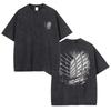 T-shirt Oversize Lavé Attack On Titan Street Hip Hop Hommes Femmes Vêtements en Coton T-shirt Harajuku Y2k Vêtements de Haute Qualité Femme Homme