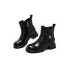 Elle Chunky Heel Martin Boots Genuine Leather Round Toe Elegant Short Boots Women boots EX254AE010