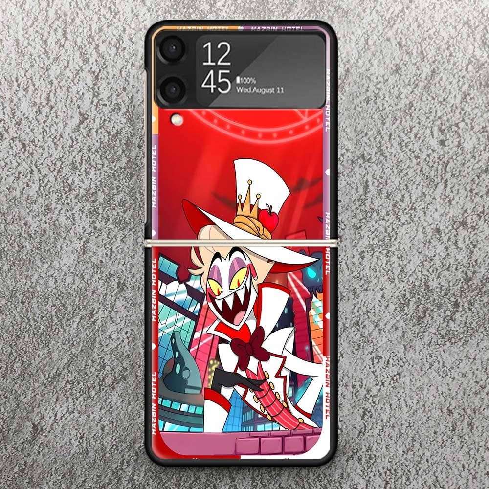 

H-Hazbin H-Hotel Anime Print Case For Samsung Galaxy Z Flip 3 4 5 6 7 5G Phone Shell Flip7 Flip6 Flip5 Flip4 Flip3 Pattern Cover Samsung Z Flip 5
