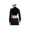 Nike Sportswear Collection Solid Short Velvet Soft Stand Collar Long Sleeve Jacket Women Jackets Black FZ3680-010