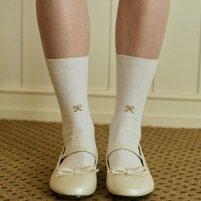 PINK PINEAPPLE [2pairs 1set] PETITE RIBBON SOCKS SET_WHITE