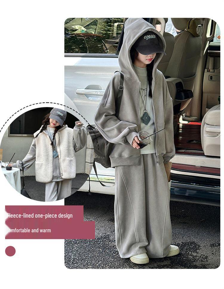 Girls' Winter 2025 Fleece Hoodie & Sweatpants Set