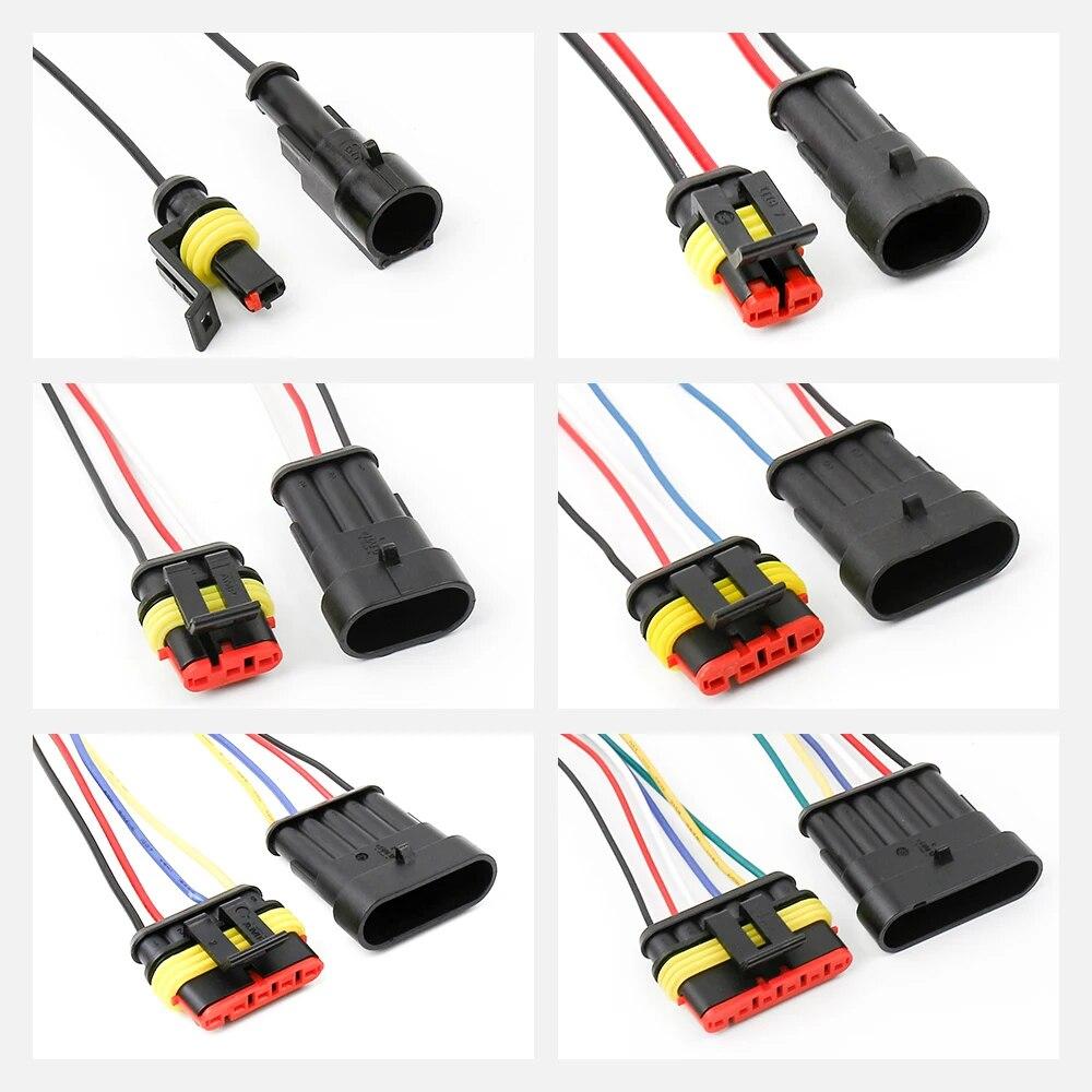 1/2/3/4/5/6 Pin Female Male Way Car Sealed Waterproof Electrical Wire Car Connector Car Plug