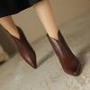 Herbst Winter Stiefel für Damen Mittelhohe Stiefel Reißverschluss PU 4CM Stiletto Spitze Mittelhoher Absatz Minimalistischer Stil Mode Stiefel