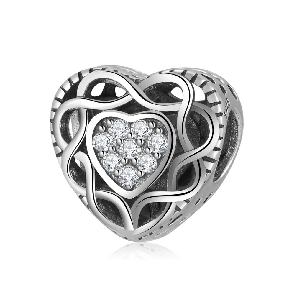 925 Silver Sparkling Angel Wings Dream Catcher Skull Clear CZ Charms for Jewelry Making Fit Original Designer Bracelets