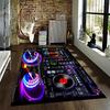 DJ Audio Mixer and Speaker Pattern Carpet with Neon Light Style Design Suitable for Use As an Anti-slip    for    Room and Bedroom Sofas