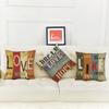 Vintage Letters Pattern Living Room Decoration Cushion Cover Love Greetings Creative Punk Pop Style Throw Pillow Case Cojines