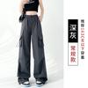 American wide-leg paratrooper overalls women's summer high-waisted mountaineering sports pants loose retro casual charging paper bag pants
