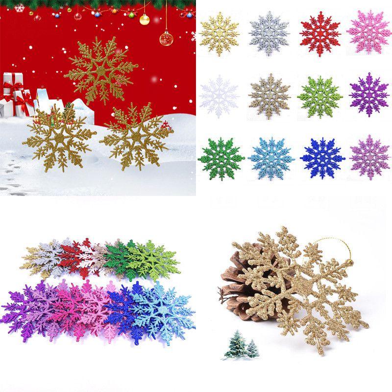 Luxurious 12pcs Glittering Christmas Tree Hanging Decoration Baubles Snowflakes 10cm