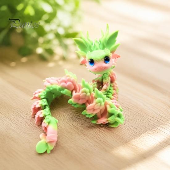 Articulated Sensory Toys 3D Printed Dragon Fidget Toy, Cute Ornaments, Desk Kawaii Cherry Blossom Decor Stress Relief Toy for Adults, Fantasy