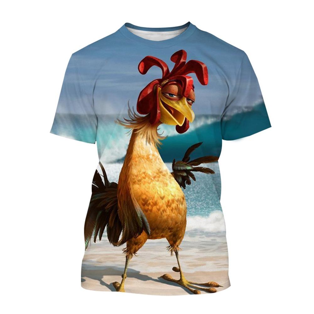Fashion 3D Printed Cartoon Chicken Pattern T-shirts Street Funny Anime Top Casual Design Short Sleeved Men's and Women's Unisex T-shirts