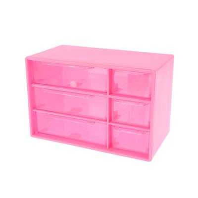 Boîte Tiroir Transparente à Six Compartiments Boîte de Rangement Multi-Niveaux pour Bureau Boîte Organisatrice Anti-poussière Pour Fournitures de Bureau Papeterie Bijoux