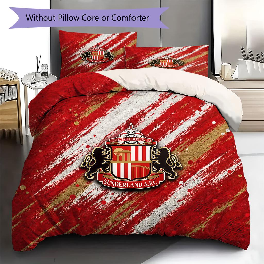 Sunderland A.F Pattern Bedding,Quilt Set Quilt Cover Pillowcase Home Birthday Gift(1 * Duvet Cover + 2 * Pillowcase, Without Core)