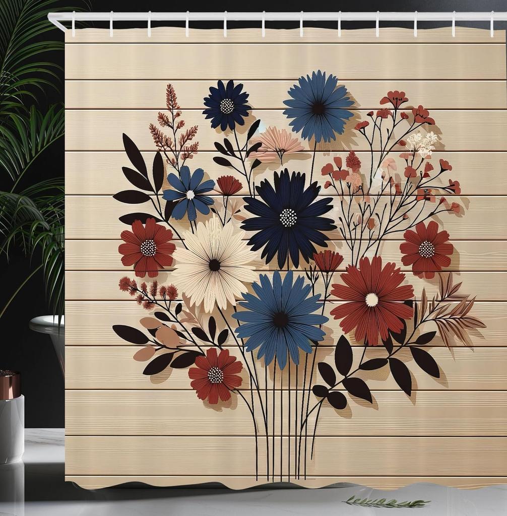 Native American Country Farm Style Shower Curtain Art Fabric Bathroom Decoration Shower Curtain With Hook, 180X180Cm