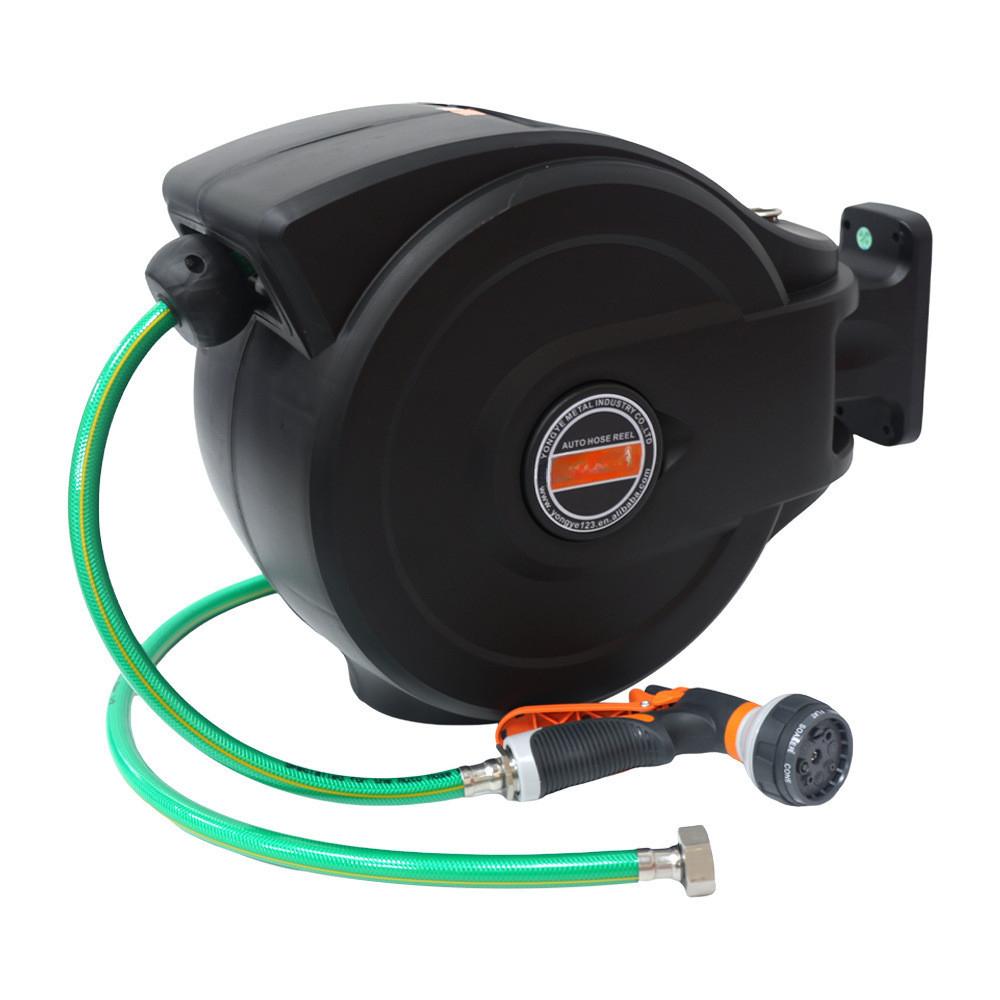 Automatic Retractable Hose Pipe Reel Wall Mount Garden Irrigation Water Drum Outdoor Spray Water Tool