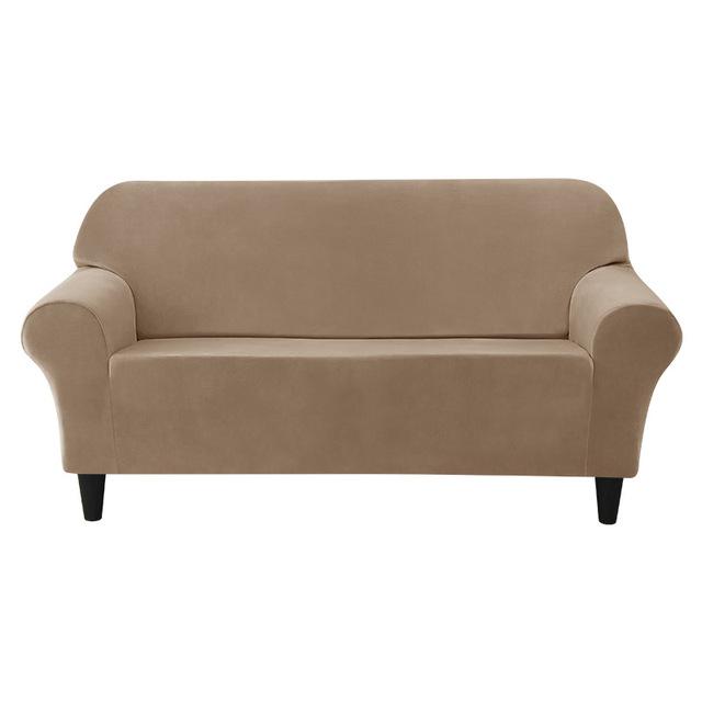 European Appearance Style Sofa Cover For Living Room Area Spandex Stretch Plush Armchair Couch Covers Home Decor Solid Colour Furniture Protector