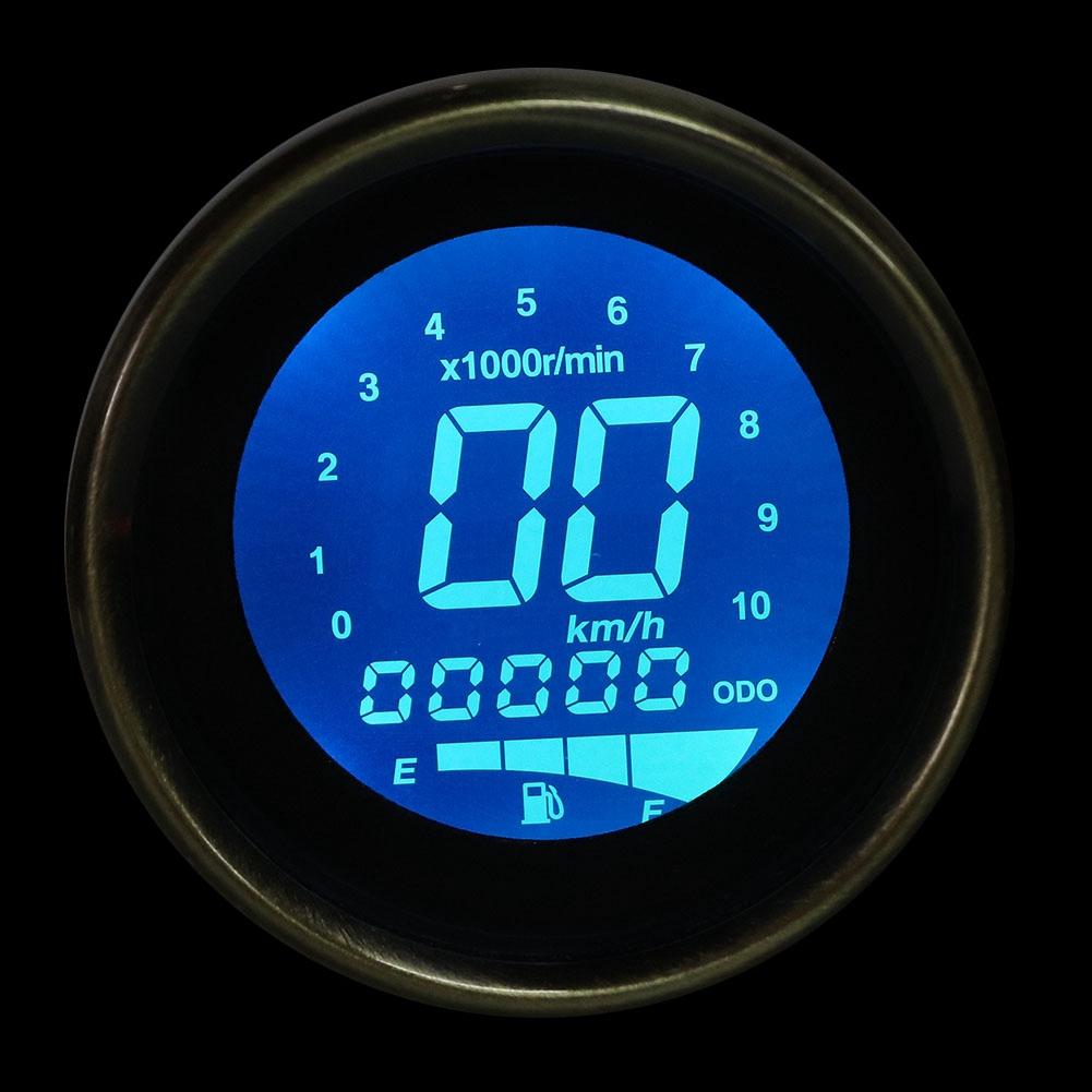 Universal Motorcycle LCD Backlight Speedometer Odometer Tachometer Meter Gauge(Yellow Copper)