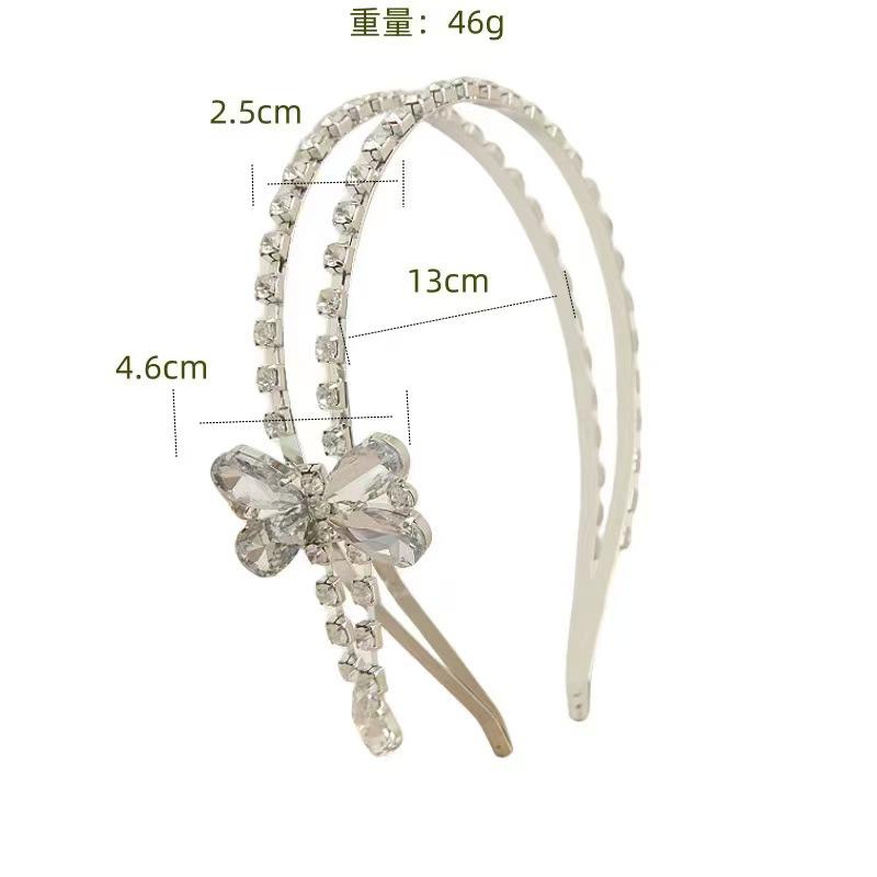 Shining Luxury Alloy Rhinestone Hairbands For Women Long Chain Tassel Bands Crystal Headband Wedding Hair Band Accessories