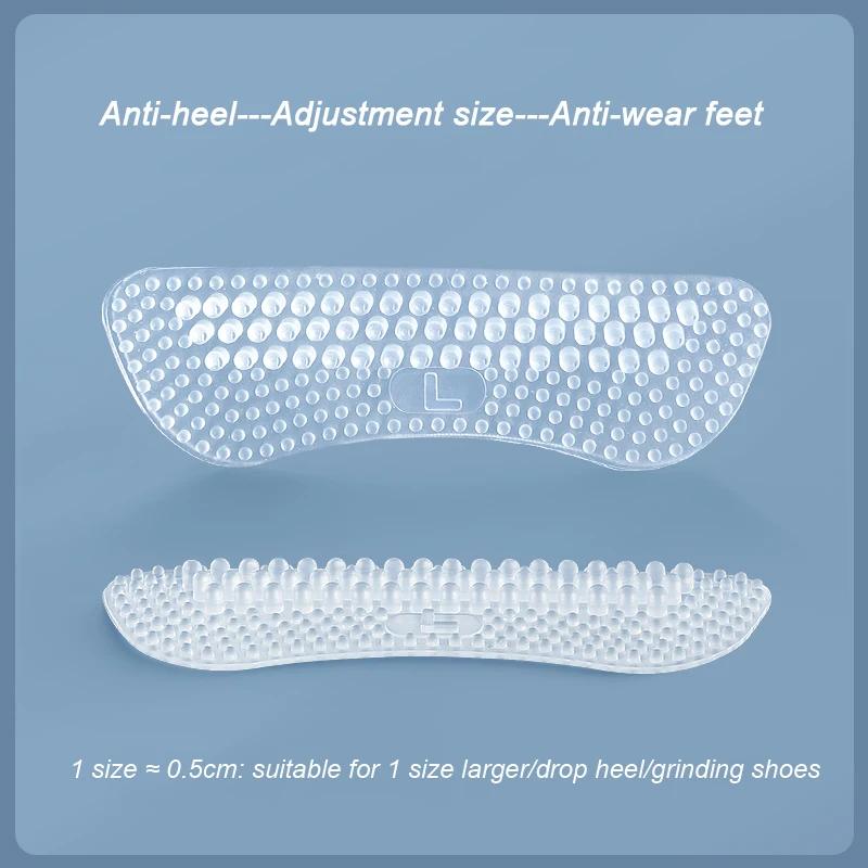 Upgraded Silicone Heel Grips Inserts Pads, Anti Slip Heel Cushion Stickers Foot Care Protector for Men Women Loose Shoes