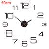 3D Mirror Wall Clock Luminous Modern DIY Frameless Sticker Large Silent Quartz for Living Room Office