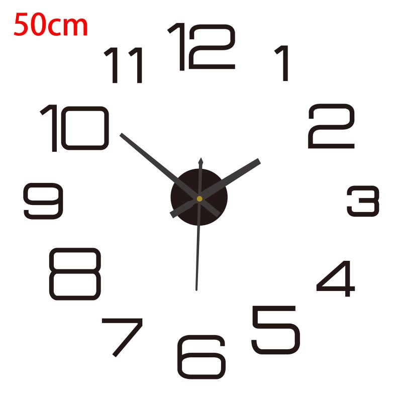 3D Mirror Wall Clock Luminous Modern DIY Frameless Sticker Large Silent Quartz for Living Room Office