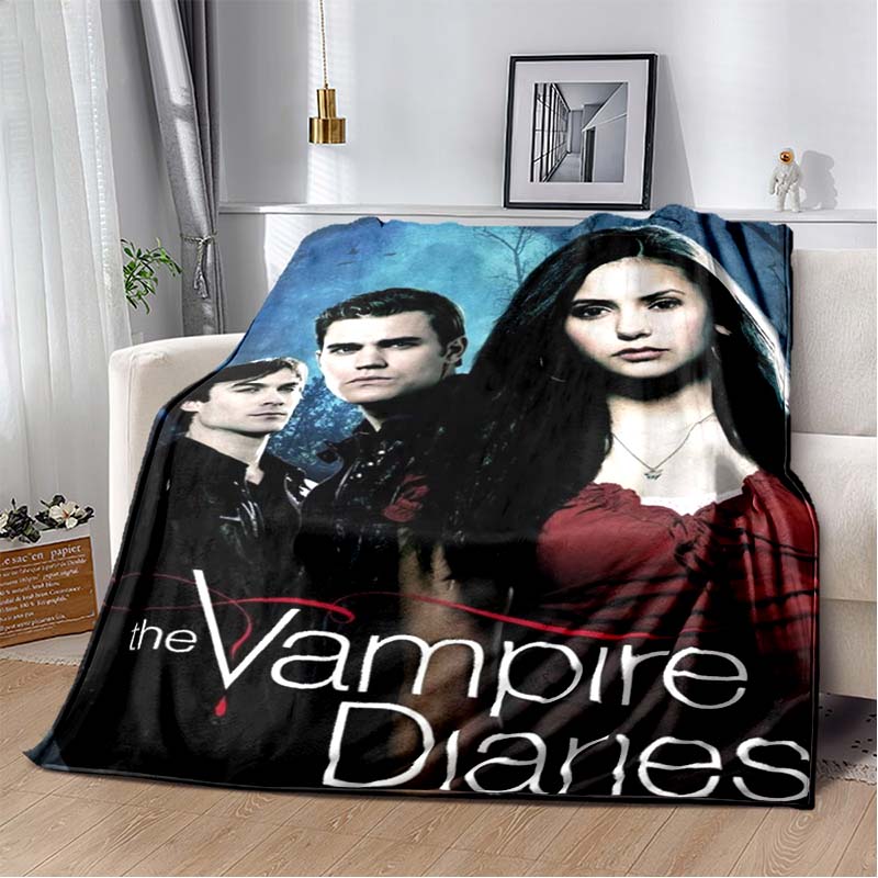 The Vampire Diaries Elena Poster Print Soft Flannel Throw Blanket Warm Sofa Couch Bed Home Decor Cover For Vampire Diaries Fans