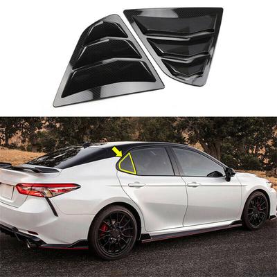 Carbon Fiber Look Rear Side Window Louver Cover Trim For 2018-2023 Toyota Camry