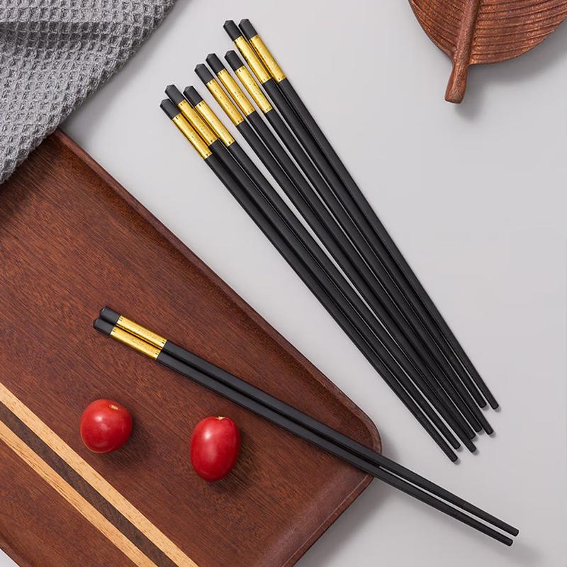 Elegant Chinese Alloy Chopsticks - Non-Slip, High-Temperature, 10 Pairs