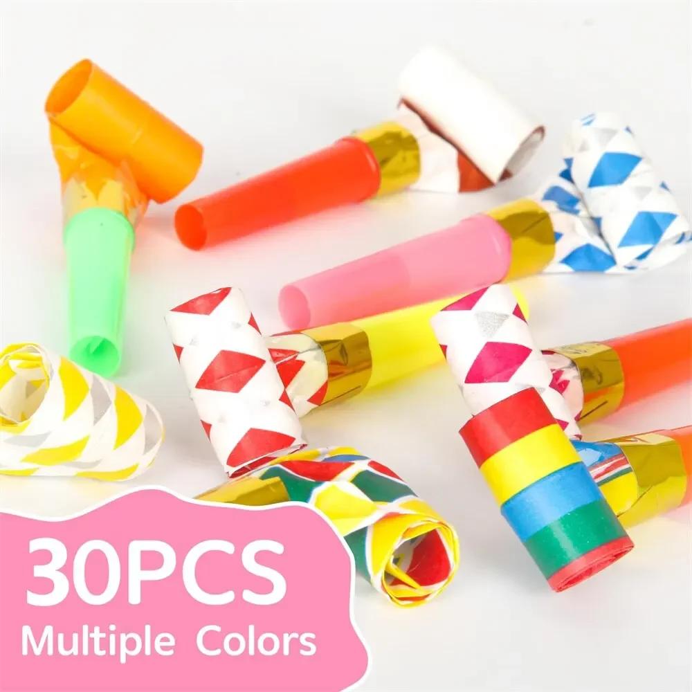 10-20PCS Colorful Whistles Funny Toy Children Blowing Dragon Whistle Blow Roll Toys Baby Party Games Birthday Gifts Toddler Toy