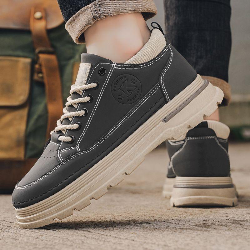 Martin Boots Men's Shoes Spring New Breathable Tooling Shoes Men's Trend Versatile Platform Sports Casual Board Shoes Trendy Shoes