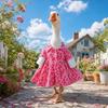 Porch Goose Outfit Holiday Costume Set with Dress and Bonnet Suitable for Indoor Outdoor Decorative Use