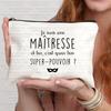 French Thank You Maîtresse Print Travel Cosmetics Bag Lipstick Bag Pencil Case Pouch Bags for Women Back To School Gift