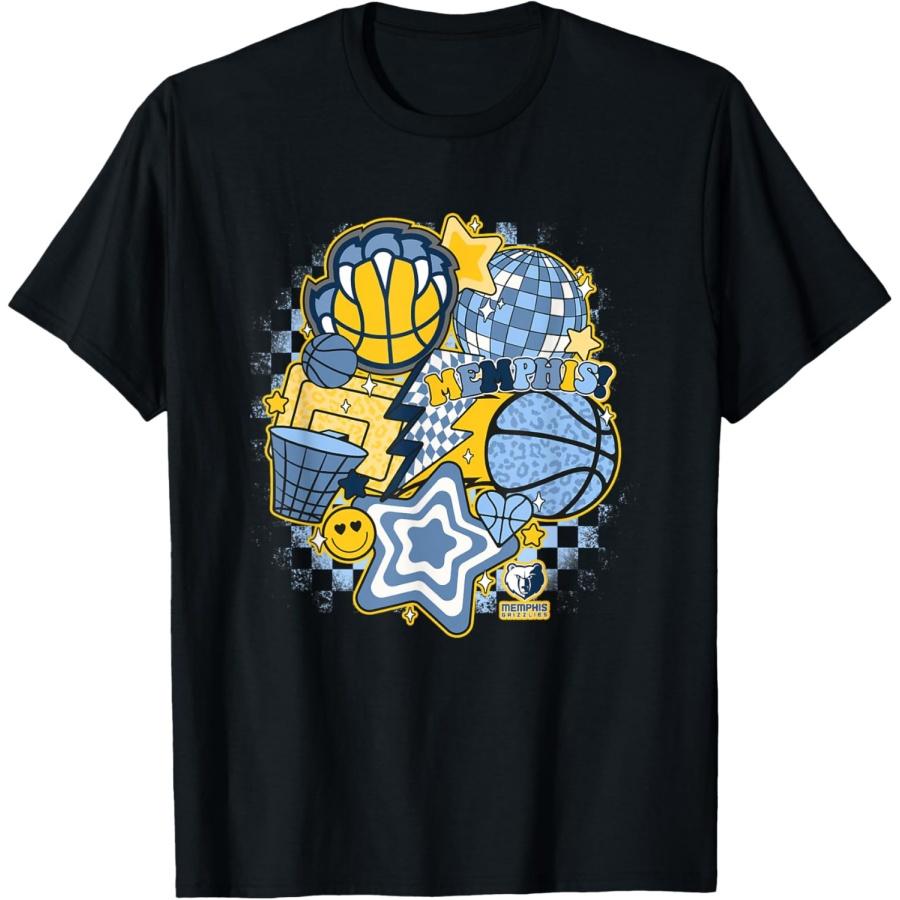 NBA Memphis Grizzlies Psychedelic Basketball Collage T-Shirt XXXXXL чёрный