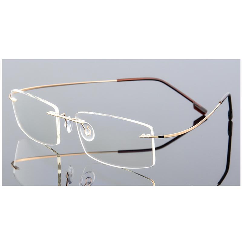 Ultra Hafif Kaplama Çerçevesiz Miyopi Gözlükleri -1,0 -1,5 -2,0 ila -5,0, Çerçevesiz Süper Hafif Paslanmaz Çelik Hipermetrop +1,0 +2,0 +4,0