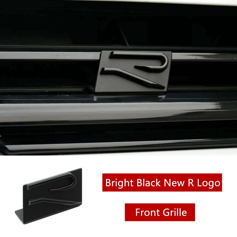BSN1 Emblems 3D Metal R Logo Emblem Car Front Grill Badge Rear Trunk Sticker For Volkswagen VW R Rline Polo Passat MK8 Tiguan CC Golf