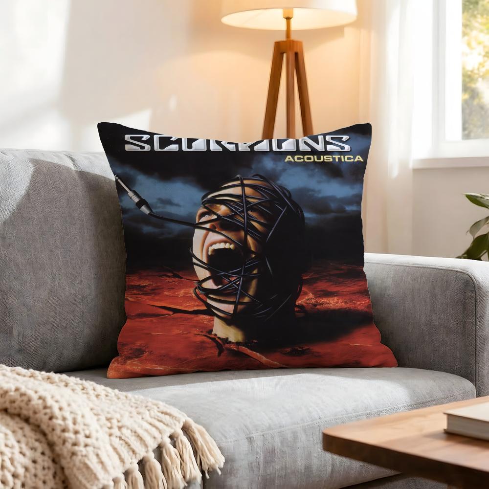 Band Scorpions Cushion Cover 1Pcs Decorative Covers Soft Cushion Case For Sofa Couch Decor 40X40 45X45 Pillowcases