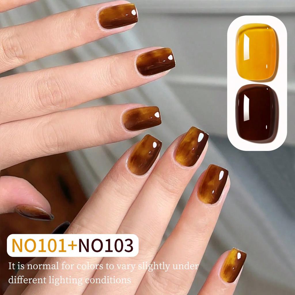 1PCS 15ml Brown Yellow Nail Polish Gel Suitable For Nail Salons And DIY Nail Art