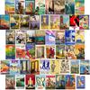 TRAMIN 50 PCS Vintage Travel Decor Posters, Retro Popular Cities Photo Collage Kit, World Travel Wall Art Prints, Trendy City Landscape Aesthetic