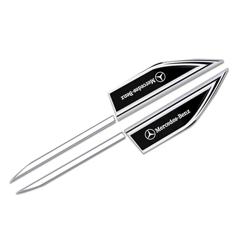 3D Metal Car Leaf Board Side Sticker Accessories For Mercedes Benz W201 A Class GLA W176 CLK W209 W202 W220 W204 W203 W210 W124