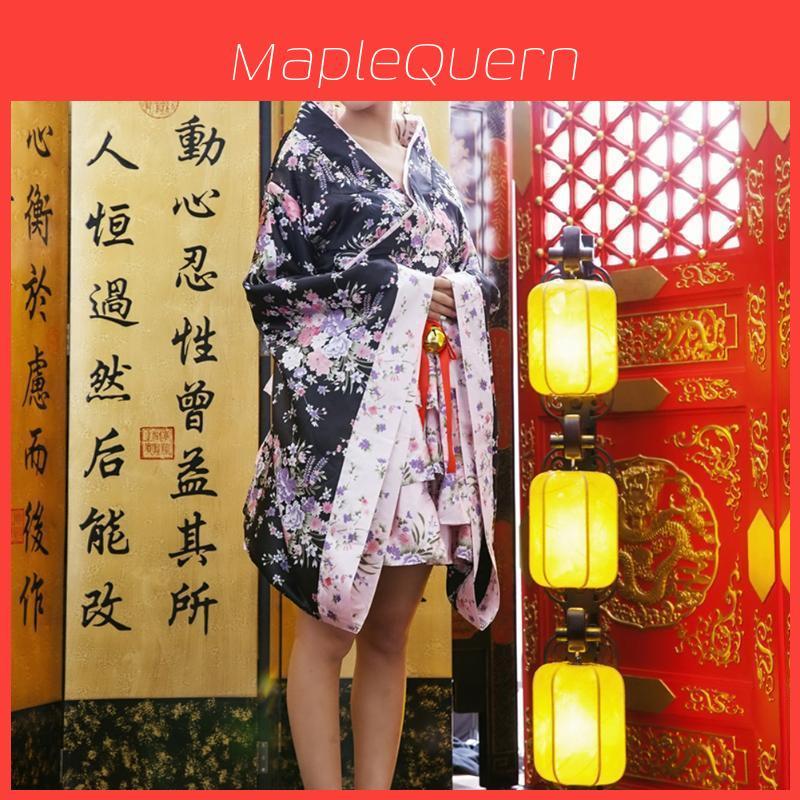 Enchanting Japanese Kimono Cosplay Lolita Anime Maid Uniform Costume Dress Set