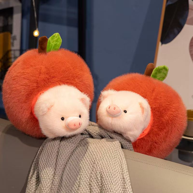 Latest Apple Pig Doll Kawaii Stuffed Plush Toy Handmade Doll Cartoon Anime Fun Cute Pillow Children's Birthday Gift Doll