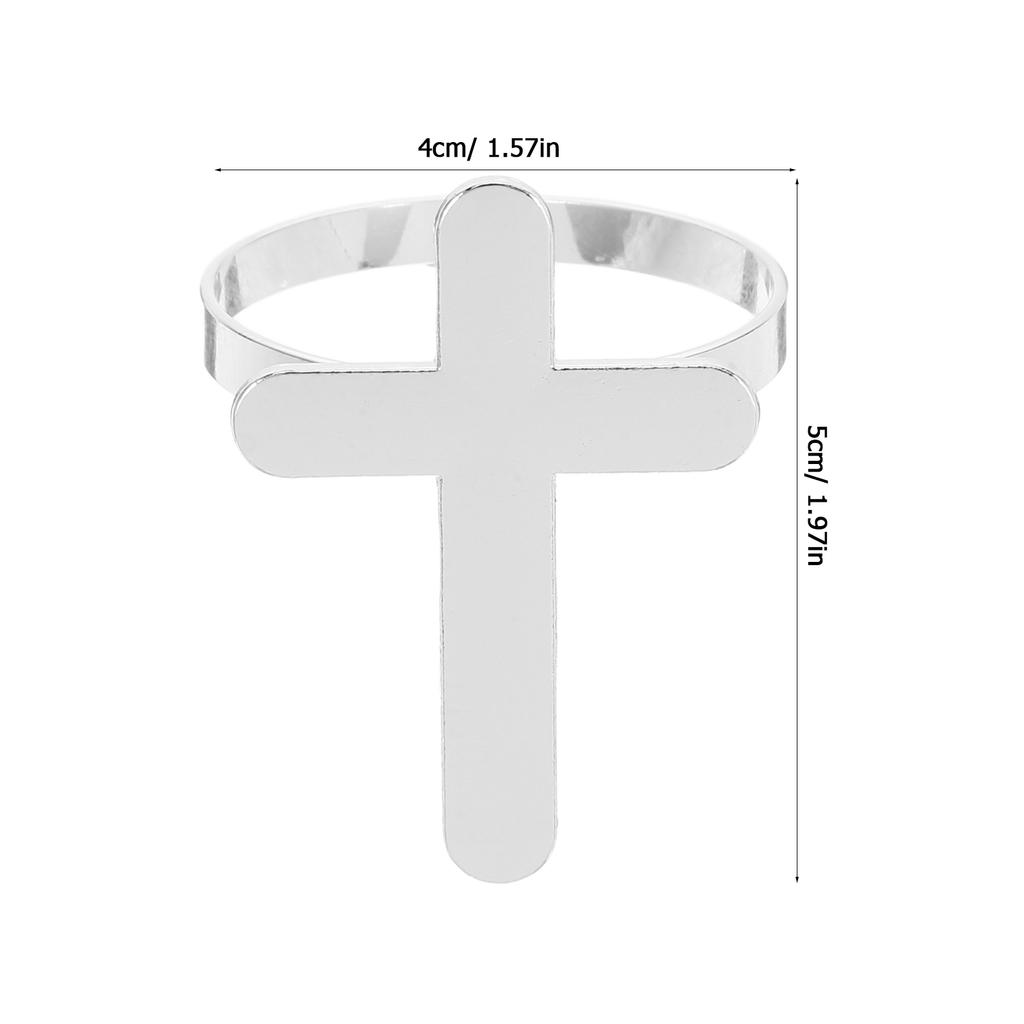 4Pcs Cross Napkin Rings Artistic Table Decor Secure Holders for Various Occasions Festivals Weddings Hotels Metal Set