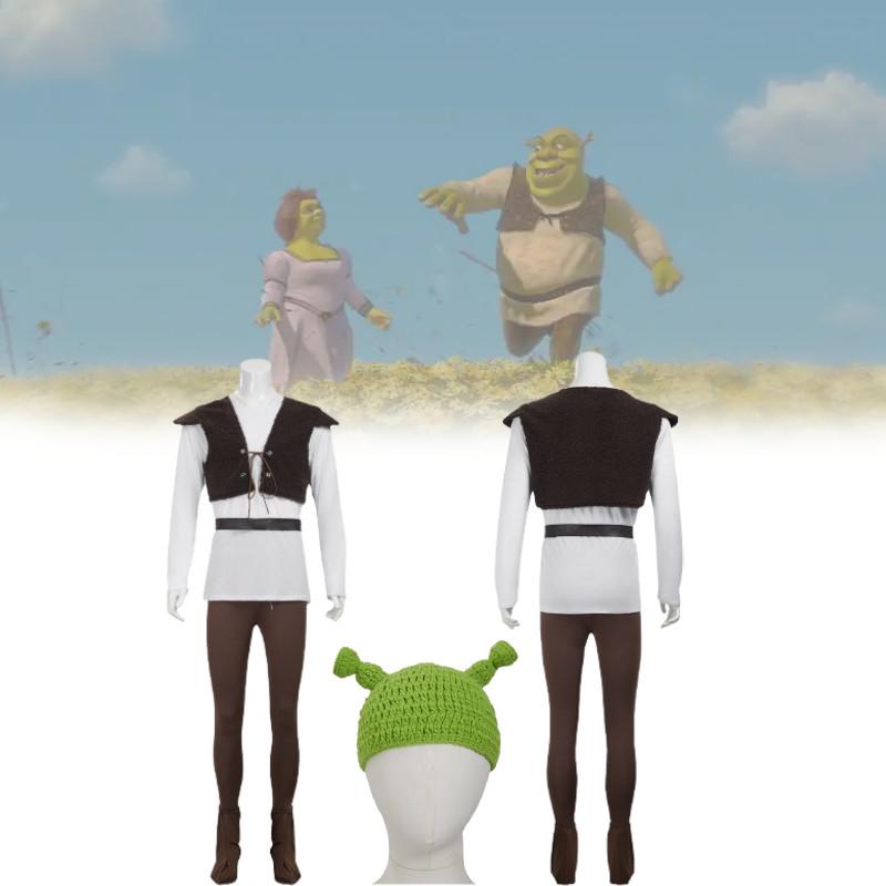 Shrek Cosplay Attire In Polyester Fabric For Halloween Costume Party Use