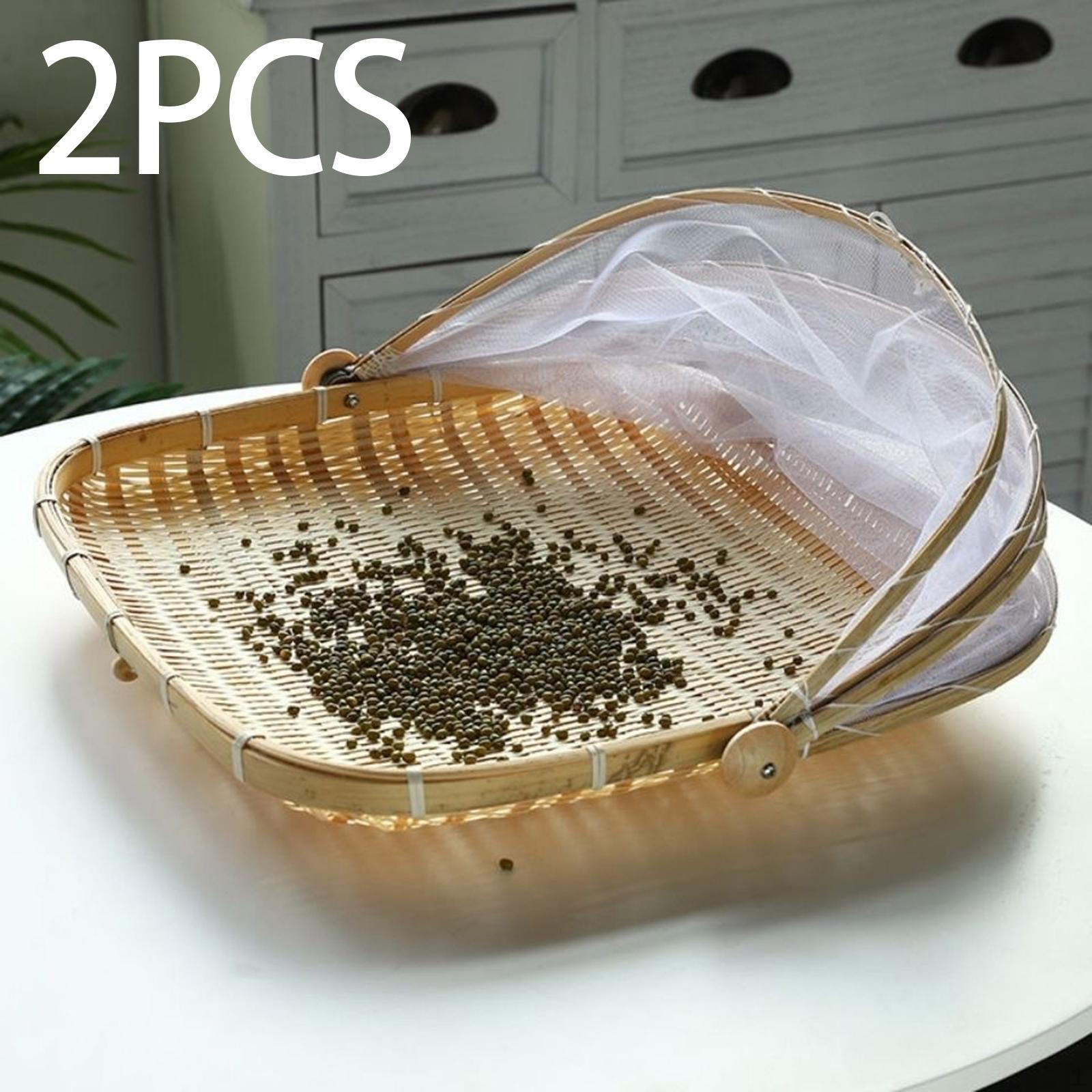 

Бамбуковий кошик-намет для подачі їжі, складаний, стійкий, з сітчастим покриттям, легкий, багаторазовий Rectangle