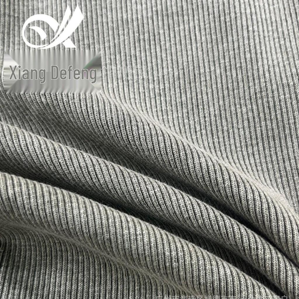 Wax-Dyed Washable Ribbed 2x2 Ice-Feel High Elastic 300g Retro Distressed Fabric, Salt-Fried Snowflakes Finish