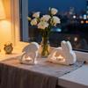 Cute Rabbit Shape Silicone Mold for Tealight Easter Bunny Candlestick Hollow Out Easter Rabbit Candle Holder Molds