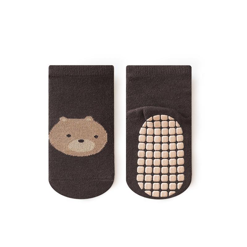 Newborn Boy Girl Cotton Anti-Slip Floor Socks Spring Autumn Korean Cute Cartoon Toddler Socks Children Rubber Soles Sports Sock